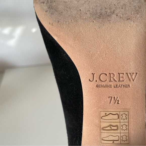 J Crew black suede pumps with stamped croc heel 7.5 IN BOX - Picture 12 of 17